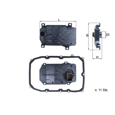 Гидравлический фильтр коробки передач HX 187KIT MAHLE (Filtration Group) 