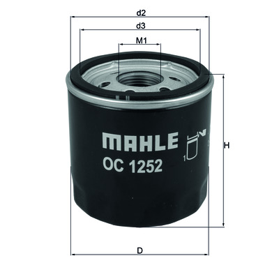 Сменный масляный фильтр OC 1252 MAHLE (Filtration Group) 