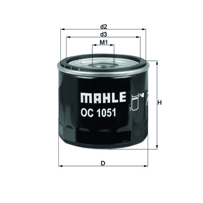 Сменный масляный фильтр OC 1051 MAHLE (Filtration Group) 