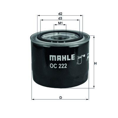 Сменный масляный фильтр OC 222 MAHLE (Filtration Group) 