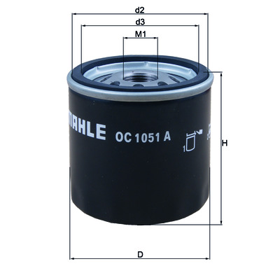 Сменный масляный фильтр OC 1051 A MAHLE (Filtration Group) 