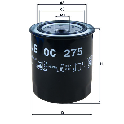 Сменный масляный фильтр OC 275 MAHLE (Filtration Group) 