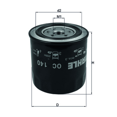 Сменный масляный фильтр OC 140 MAHLE (Filtration Group) 