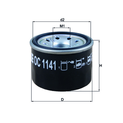 Сменный масляный фильтр OC 1141 MAHLE (Filtration Group) 