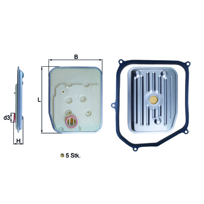 Гидравлический фильтр коробки передач HX 147KIT MAHLE (Filtration Group) 