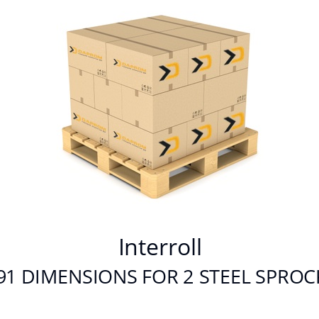   Interroll 3.5XQ.HF9.N91 DIMENSIONS FOR 2 STEEL SPROCKETS 1/2 Z:14