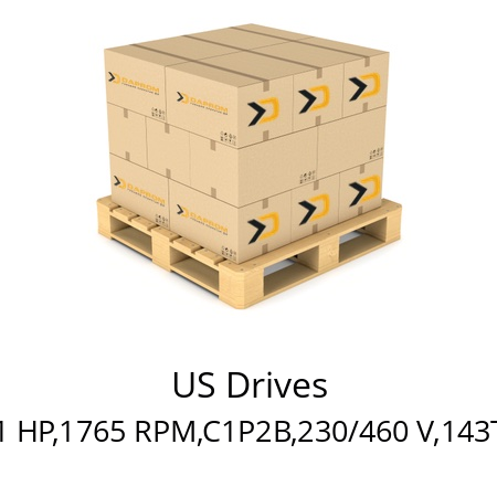   US Drives 1 HP,1765 RPM,C1P2B,230/460 V,143T